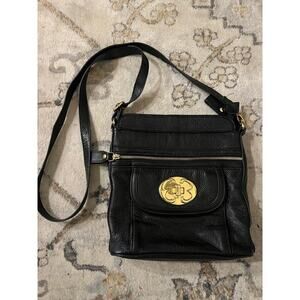 Emma Fox Black Leather Crossbody